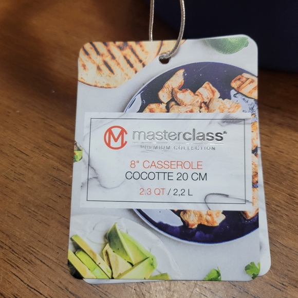 Masterclass Premium Cookware 8" Casserole 2.3 QT Cobalt Blue - Picture 3 of 8